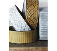 Generic 1x Round Metal Planter, Outdoor Garden Spring Bulb Bowl, Rustic Shallow Plant Pot Tray, Zinc or Rust, Ribbed or Patterned, 18 x 7cm