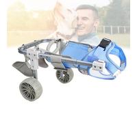 Generic 2/4-Wheels Dog Wheelchair for Back Legs, Adjustable Lightweight Dog Carts with Back Limb Walking Mobility Aids, Disabled Doggie Assisted Walker for Doggy Leg Brace and Hip Support(Blue(a),XS)