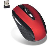 Generic 2.4GHz Wireless Optical Mouse, 1600Dpi, 6 Key, Red, For Games, Office, Leisure Use