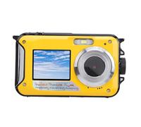 Generic 2.7K Underwater Camera with Dual Screens 48MP 16X Zoom Water Resistant Digital Camera for Snorkeling Diving, Ideal for Beginners and Kids (Yellow)