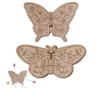Generic 2 Butterfly-Themed Wooden Magnetic Needle Minder | Cross Stitch, Sewing, Needlework Accessories