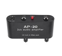 Generic 2 Channel Stereo Amplifier, Balanced 1/4 Inch 6.35mm Input Amplifier, Independent Gain Adjustment 0-20dB, Dual Channel Preamplifier for Microphone Instrument Signal