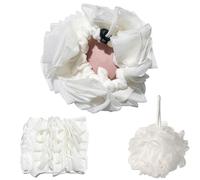 Generic 2-in-1 Bath Loofah Sponge, White, Synthetic Mesh, Exfoliating, Towel Cloth, Nylon Mesh, 9*10*1 cm, 60g