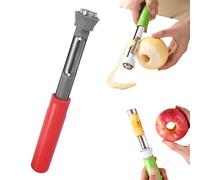 Generic 2-in-1 Stainless Steel Apple Corer and Peeler, Red, Plastic Handle, Fruit Corer, Peeler