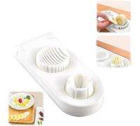 Generic 2 in 1 stainless steel wire egg slicer; cooked egg slicer; egg cutter; strawberry slicer; multi-purpose egg slicer; suitable for slicing soft fruits, etc., 7.87L*3.54W*1.18H, White