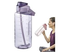 Generic 2 Litre Bottle with Straw, Large Sports Bottle with Straw and Time Marking Motivational Water Bottle for Gym and Outdoor Sports, Leak-proof BPA-free Plastic Bottle