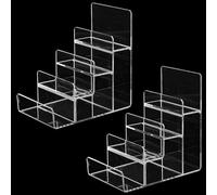 Generic 2 Pack 4-Layer Acrylic Display Stand, Transparent Organizing Rack, Multi-Tier Holder, Suitable For Home, Retail, And Elegant Display