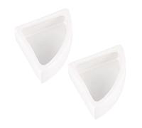 Generic 2 Pack Large Triangle Reptile Feeder Bowl Anti-Escape Ceramic Lizard Food Dish Thick Base Easy Clean Reptile Supplies