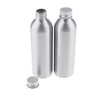Generic 2-pack of Aluminum Water Bottles, Dispenser Bottles, Empty Bottles, Pump Bottles, Made of Rustproof Aluminum with A Wide Opening for Easy Refilling, Silver, 250ml