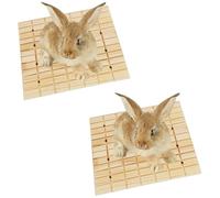 Generic 2 Pack Rabbit Scratch Board, Bunny Foot Pad & Teeth Grinding Toys for Small Animals, Claw Scratching Pad for Hamster, Chinchilla, Guinea Pigs, 27x20CM, Cage Accessories