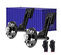 Generic 2-Pack Shipping Container Wheels Kit, 8000LB, 6-Lug, Black, Alloy Steel, Industrial Style, Solid Wheels, for Up to 40' Shipping Container