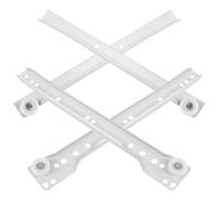 Generic 2 Pairs 10 Inch Metal Drawer Slides with Powder-Coated Track, Silent Double-Section Dresser Drawer Guides for Kitchen and Cabinet Furniture, 8pcs Sliding Rail Hardware Set