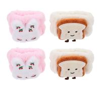 Generic 2 Pairs Plush Face Washing Bands Wristbands for Spa and Makeup, Moisture Absorption and Prevent Water Running down Arms, Soft Home Accessory for Women