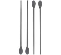 Generic 2 Pairs Silicone Stirring Spoon Double Head Design, Multi-use Chopsticks and Spoon for Coffee and Drinks, Black Colour, Easy to Clean and Not Easy to Deform, for Kitchen