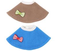Generic 2 Pcs Bird Collar Ring Parrot Protective Collars Lightweight Comfortable Felt Cloth with Bow for Pet Birds Anti-pecking Protection Random Color