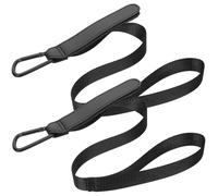 Generic 2 Pcs Black Heavy Duty Polyester and Leather Stroller Harness Straps Replacement Belt for Pushchair Security with Practical Adjustable Design for Strollers