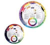 Generic 2 Pcs Creative Colour Wheel for Women Nail Art and Makeup, Two Sided Paper Visual Tool with Complementary and Split Complementary Colour Schemes, for Mixing Learning