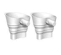 Generic 2 Pcs Foldable Flour Funnels, White Silicone Mixer Attachments, With Handles, Kitchen Gadgets For Baking, Space-Saving, Easily Pours, 5 X 5.3 X 4.7 In