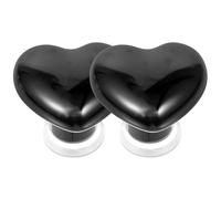 Generic 2 Pcs Heart Shaped Toilet Flush Button Pusher for Home Bathroom Sturdy Ceramic and Copper Toilet Button Tops Knobs with Creative Design Easy to Use