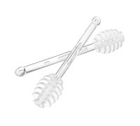 Generic 2 Pcs Honey Stirring Sticks Honey Spoon Dipper Transparent Honey Wand for Honey Pot Maple Syrup Wedding Party Favors