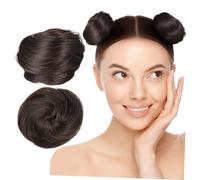 Generic 2 Pcs Meatball Hair Circle Hair Clip for Women Bun Accessories for Women Claw Clip Extensions Bun Extensions for Claw-clip Fake Brown High Temperature Wire