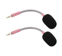 Generic 2 Pcs Microphone Replacement for Barracuda X, Noise Reduction 3.5mm Detachable Mic, OFC Cable and Windproof Sponge Cover, Flexible and Bendable with Gold Plated Plug, Suitable (Rosy)