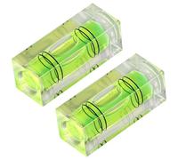 Generic 2 Pcs Mini Bubble Level, 1.6 in Square Level, Photo Frame Installation, Easy-Read Liquid, Yellow-Green