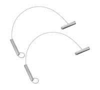 Generic 2 Pcs Pig Binder The Convenient Sheep Catcher Pig Holder Cattle Tools Professional Sheep Catcher Portable Catch Pole Catcher Snare Pig Silver Metal Galvanized