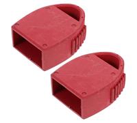 Generic 2 Pcs Red Anti-Slip Ladder Protective Covers 30x50mm Rubber Feet Caps for Telescoping and Extension Ladders, Noise Reduction Pads for Household and Outdoor Use