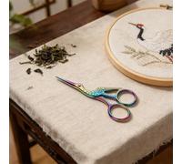 Generic 2 Pcs Sewing Scissors, 3.7 in Crane Design, Multi-Color Stork Scissors for Embroidery & Metal Crafting