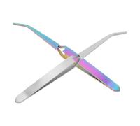 Generic 2 Pcs Stainless Steel Nail Pinching Clips with Iridescent and Silver Finish Portable Nail Art Tweezers