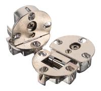 Generic 2 Pcs Zinc Alloy Self-Supporting Hinges Heavy Duty Folding Flip Hinges, Round Cabinet Door Hinges, 180 Degree Opening Angle, Silver, for Furniture and Cupboards