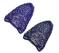 Generic 2 Pieces Long Mesh Hair Nets for Women Elastic Crochet Hair Care Caps in Royal Blue and Navy Comfortable Salon and Home Use for Sleeping