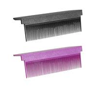 Generic 2 Pieces Straight Combs Mini Hair Curler Tools Travel Combs Accessories Hair Straightener Attachments Made of Nylon Suitable for Women DIY Sty, Black and Violet, 9.3cmx3.2cmx3.4cm