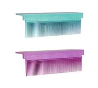 Generic 2 Pieces Straight Combs Mini Hair Curler Tools Travel Combs Accessories Hair Straightener Attachments Made of Nylon Suitable for Women DIY Sty, Green Violet, 9.3cmx3.2cmx3.4cm
