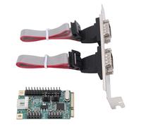 Generic 2 Port PCI Express 232 DB9 Serial Port Card, PCIe to Dual Serial DB9 Expansion Card with Low Profile Bracket for Desktop PC Laptop Industrial Computer Window Linuxs Systems