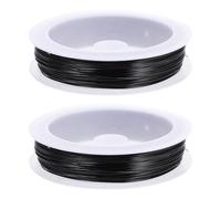 Generic 2 Rolls Black Galvanized Colored Iron Wire 0.5mm Diameter 40 Yards Each DIY Craft Wire for Floral Arranging, Jewelry Making and Handmade Decorations