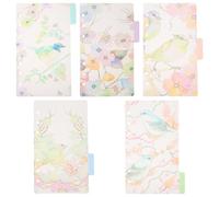 Generic 2 Sets Colorful 6-Hole Index Dividers Plastic Tabs for A6 Loose Leaf Binder, Multi-Punched Tab Dividers for Handbook, Diary and Notebook Organization