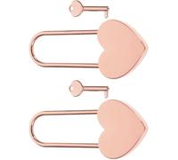 Generic 2 Sets Heart Shape Travel Padlocks with Keys, Zinc Alloy Small Decorative Mini Case and Small Container Locks, Elegant Couple Love Wishing Locks for Luggage and Diary