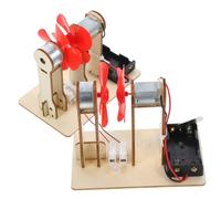 Generic 2 Sets Wind Generator Model Educational Science Kit for DIY Materials for Scientific Experiments Creative Learning Tool Assembly Plaything for Early Education