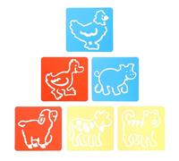 Generic 2 Sets Writing Pad Template with Animal Images Design, Pp Material Drawing Stencils, Replacement for Old or Broken Ones, Suitable for Paper and Drawing Boards, for Creative