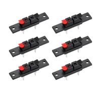 Generic 2 Ways Spring Speaker Terminal Clip Push Release Connector Audio Cable Terminals Strip Block Black Red WP2-35 6Pcs