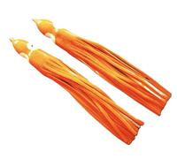 Generic 2 x 10 / 250mm MONSTER SQUID SEA Boat Shore Pier Jig FISHING (Orange)