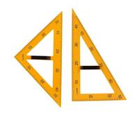 Generic 2 X Triangular Rulers with Removable Handle, Transparent Scale, Yellow, Teaching Supplies for School Blackboard, Chalkboard