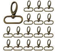 Generic 20 Antique Lobster Clasps, 2 Large Swivel Snap Hook Clips For 1-Inch Straps, Zinc Alloy Heavy Duty Clips For Luggage, Bags, And Keychains
