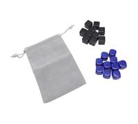Generic 20 Pcs Dice Set with Smooth Surface and Sturdy Construction for Board Games and Math Activities Black Blue 16mm Plastic