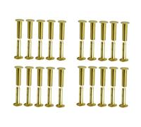 Generic 20-Piece Double Cap Tubular Chicago Rivets, Brass, Unfinished, One Size, Unthreaded, Coarse, Countersunk, H62, Rivet