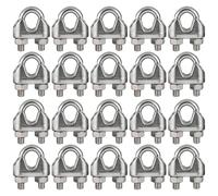 Generic 20-Piece M5 Cable Clamps For 5Mm Ropes, Stainless Steel, U-Bolt