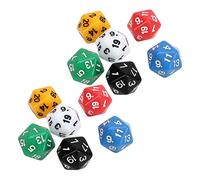 Generic 20 Sided Teaching Dice Set, Multi-Use Plastic Die for Education & Board Games, 12 Pcs in 6 Colors, Lightweight and Durable