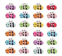 Generic 200 Pieces Bee Shaped Wooden Buttons for Sewing and DIY Craft Accessories, Assorted Colours, Synthetic Material, Not Easy to Fade Or Wear, for Clothing Decoration Random Color
